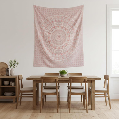 Craft Trade Mandala Rosa Wandteppich Indische Wandtuch Tapestry Wandbehang Boho