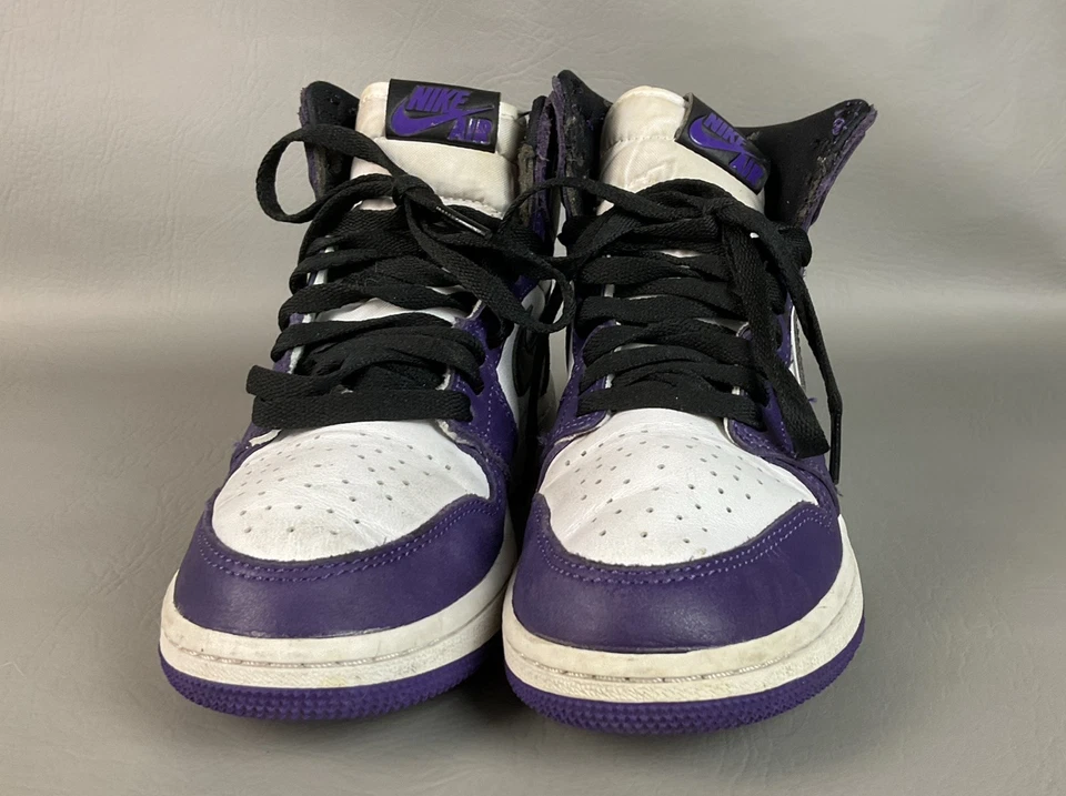 Nike Air Jordan 1 Mid Zapatos Juveniles Talla 4Y Corte Púrpura Blanco Negro 575441-500 Foto 2 de 4