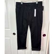 Kut from the Kloth Catherine Boyfriend Black Jeans Size 14 NWT