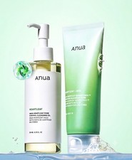 ANUA Heartleaf Cleansing Oil 200ml  Foam Cleanser 150ml Set K-Beauty