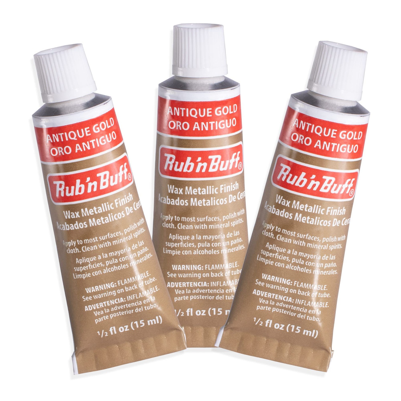 AMACO Rub n Buff Wax Metallic Finish -?3 Rub n Buff Antique Gold 15ml Tubes -...