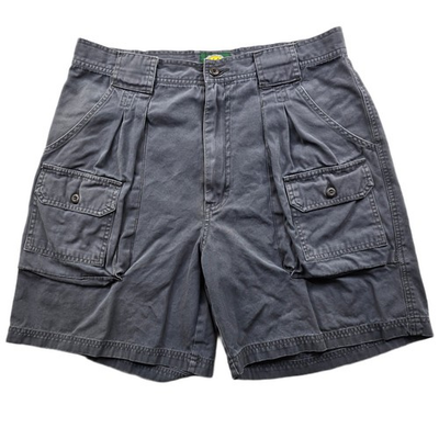 #ad #ad Cabelas Cargo Shorts Mens 34 Gray Cotton Canvas Chino Outdoor Work $14.99