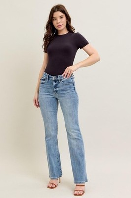 Judy Blue Boot Cut Jeans Womens 11/30 Blue Mid Rise Stretch JB82337LT