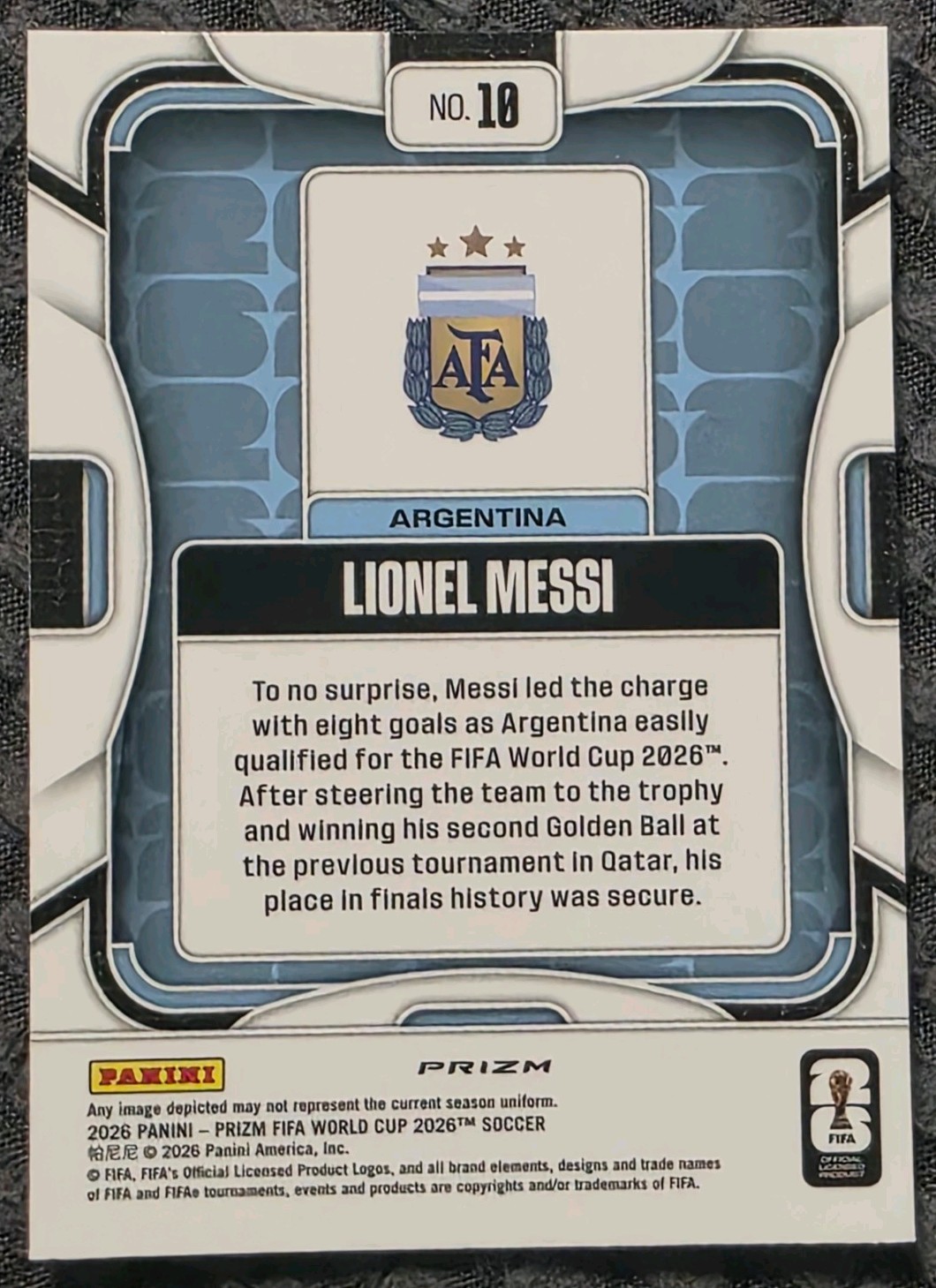 2026 Panini Prizm Fifa World Cup - Lionel Messi #10 Disco Prizm view 2