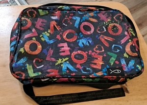 Divinity 11"x8" Bible Carrier/Cover Zippered Has Handle Has Interior Pockets 