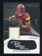 2024 Immaculate Eye Black Brian Robinson Jr 2-Color Patch Silver Ink AUTO 37/49