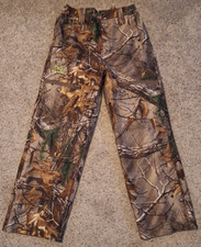 Camo Lined Pants Youth Sz 8 M RealTree Xtra Wind Proof Water Resistant 24x24