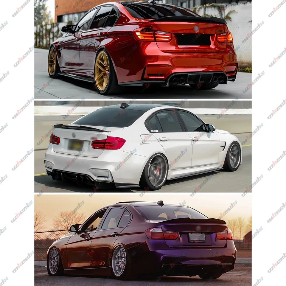 Alerón de maletero estilo PSM HighKick negro brillante para BMW F30 330i 335i F80 M3 12-18 Foto 4 de 4