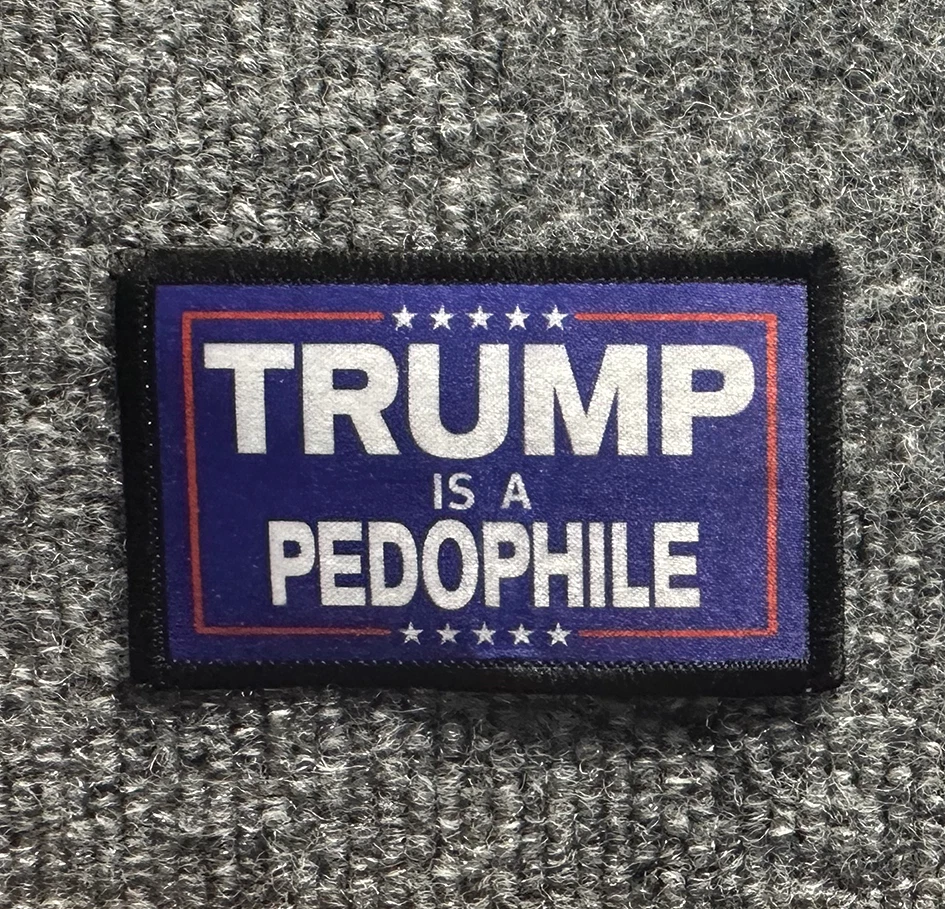 ACORN TACTICAL Anti-Trump Morale Patch Hook & Loop Epstein "Trump Is A Pedophile"