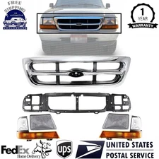 Grille Assembly Corner Light Kit For 1998-2000 Ford Ranger Headlamp Header Panel