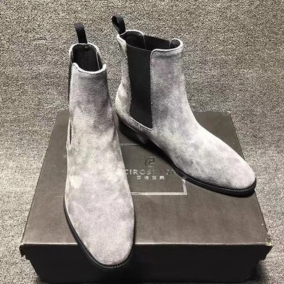 Chic Men's Pointed Toe Suede Chelsea Ankle Boot Dress Runway Leisure Party Shoes