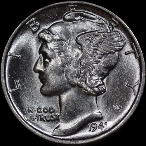 1941 P Mercury Silver Dime 10C - Uncirculated Example Coin - Very Nice #623