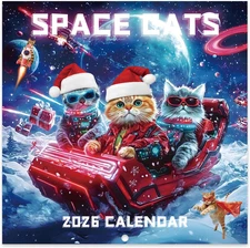 2026 Calendar, Funny Cats Wall Calendar 2026 from Jan. 2026 - Dec. 2026, 12" X 2