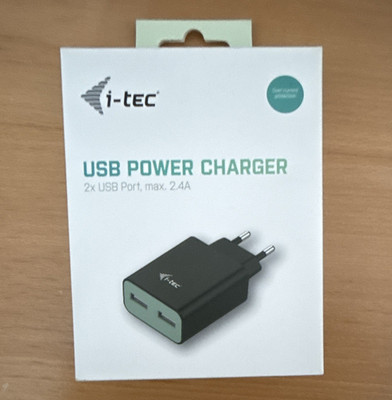 i-tec Wandladegerät Netzteil Doppel-USB 2x USB 2,4A 5 V Schwarz (CHARGER2A4B)