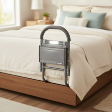 Safety Bed Rail for Elderly with Built-In Light Storage - Reduces Fall Risk