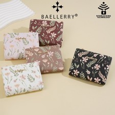 Women RFID Blocking Leather Wallet Small Compact Credit Card Holder Zipper Purse