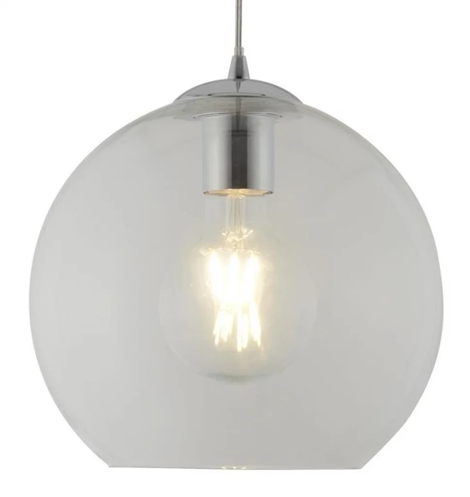 Ceiling Light Silver Balls Chrome Clear Glass 250mm Searchlight 1621CL