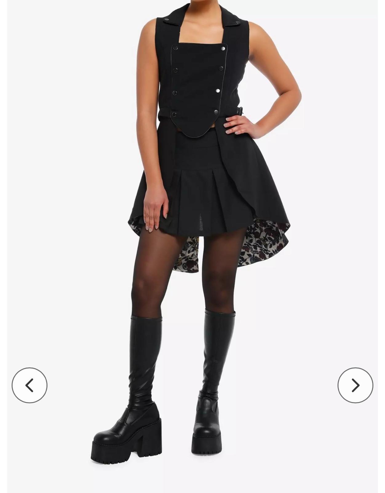 HOT TOPIC Black Snap-Front Split-Back Steampunk G… - image 3