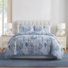 - Full/Queen Quilt Set, Pinsonic Bedding with Matching Pillow Shams, Dorm Room E