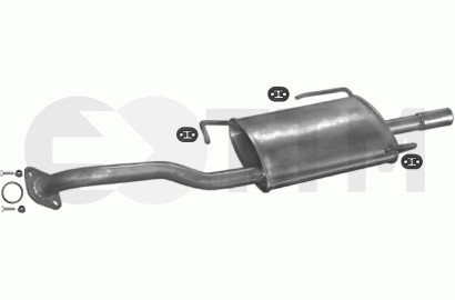 Silencieux arrière pour Nissan Sunny Berline 4 portes 1.4-1.6, modèles de 1990 à 1995