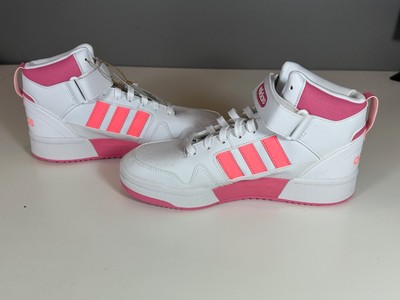 Adidas Kids' Postmove Mid Basketball Shoes  White/Acid Red/Rose  Size 7 Big Kid