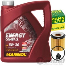 MANN ÖLFILTER + MANNOL Öl 5W30 passend für BMW 3 F30 F31 5 F10 F11 X1 E84 Z4 E89
