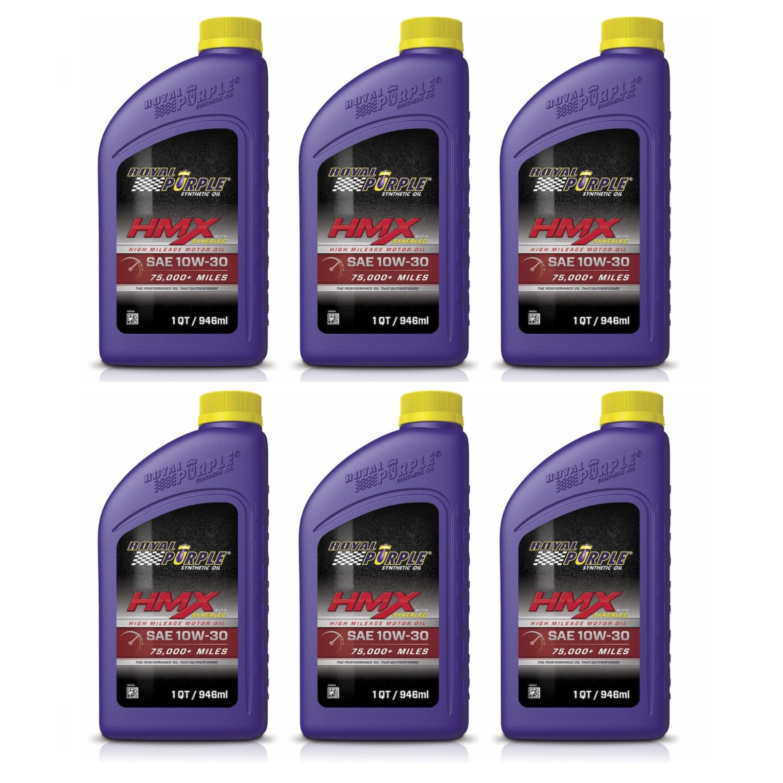 Royal Purple HMX SAE 10W-30 High Mileage Engine Motor Oil 1 Qt. Bottles Set of 6