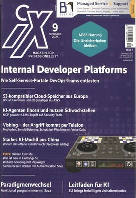 iX 9/2025: Internal Developer Plattforms, S3-Strorage aus Europa, TelefonVishing