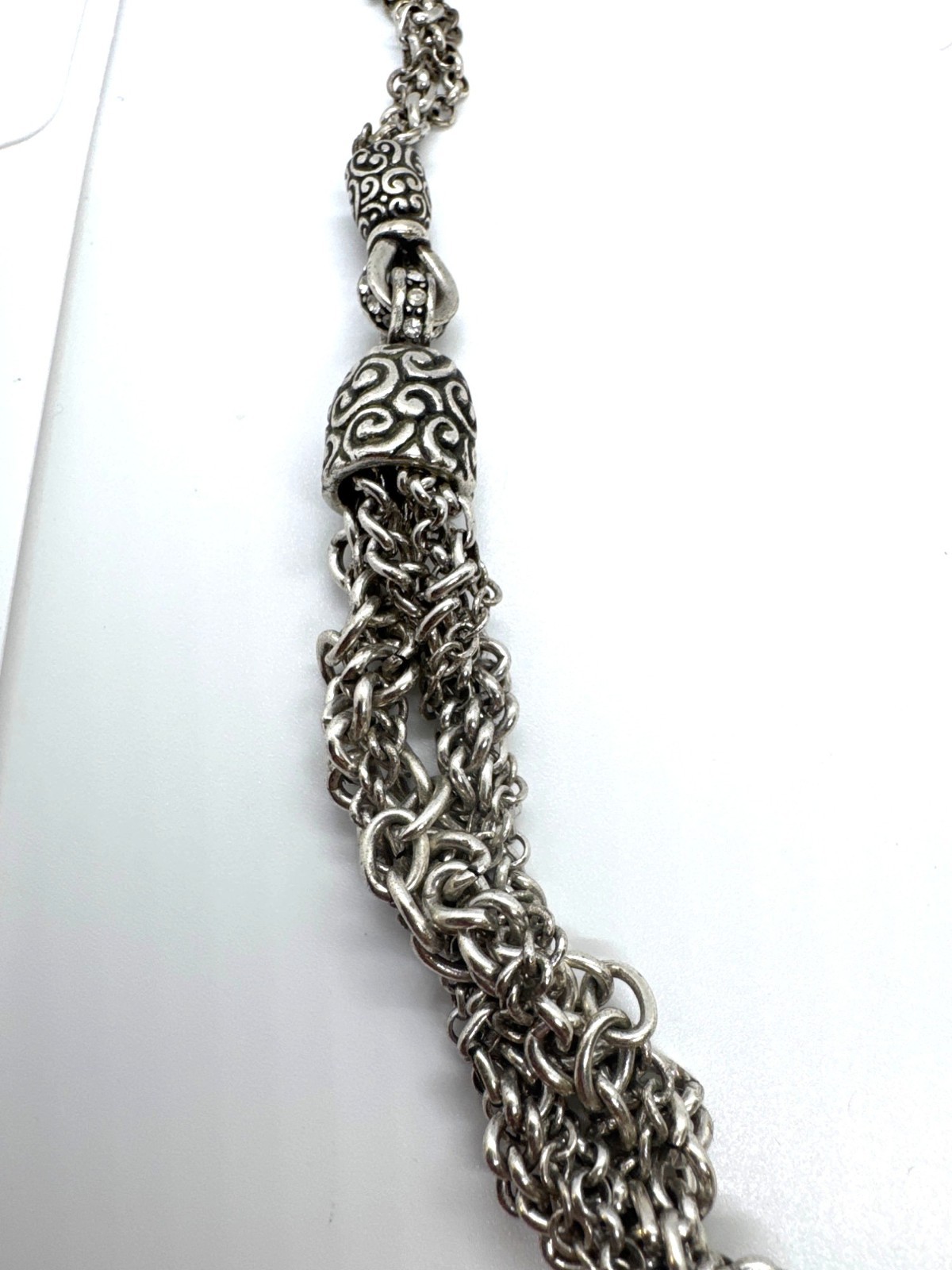 Brighton Silver Scroll Link Multi-Chain Twisted N… - image 6