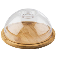 822 Tablett Mit Haube - Rundes Holztablett Aus Bambus Mit Abdeckhaube (Ø 20,5 Cm