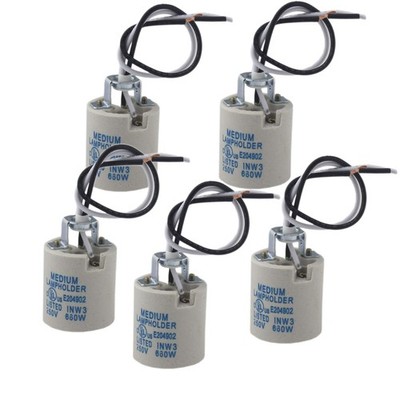 5pcs Ceramic Standard Medimun Screw Base Socket E26 E27 Bulb Holders With... 