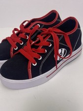 Heelys Vintage Roller Shoes Blk/red/white Sz4 Kids Canvas Upper Red Laces