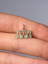 14K Yellow Gold I Love You Mom Charm Pendant