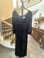 VINTAGE OSCAR DE LA RENTA Floral Velvet Evening Gown W/ Sheer Sleeves 4 US