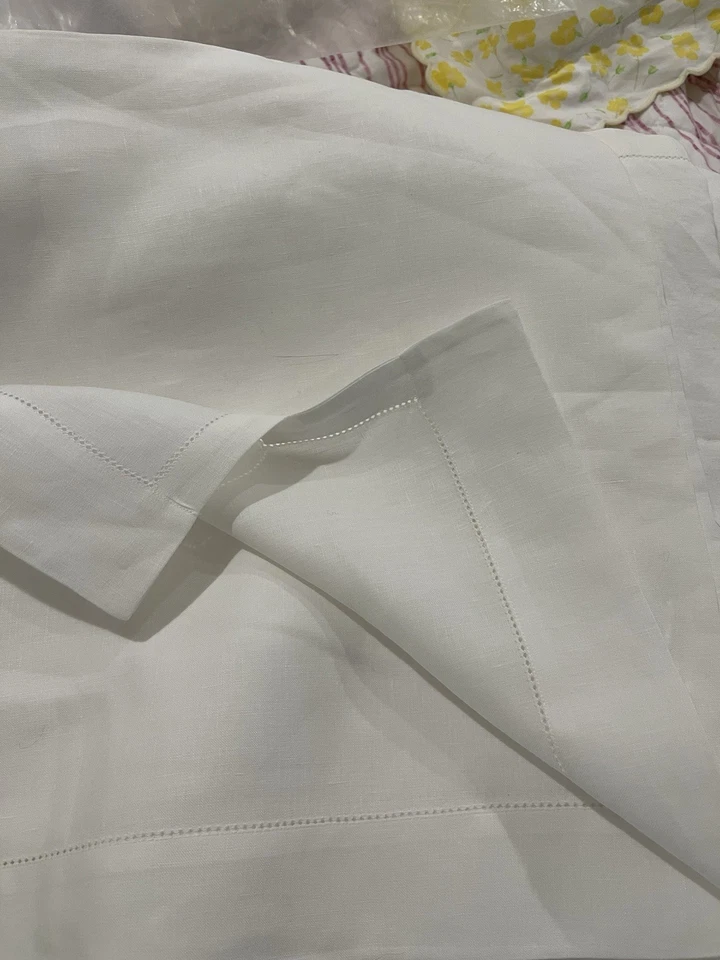 "Pratesi Italia 100 % lino 1 pieza tela blanca (8) disponible grande 24""x31""" Foto 4 de 4