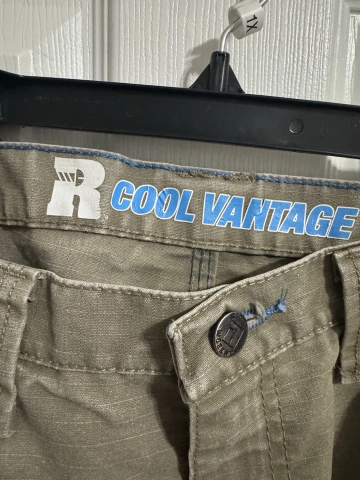 Calça cargo masculina de algodão cáqui Wrangler Riggs Workwear tamanho 35x30 - Imagem 4 de 4