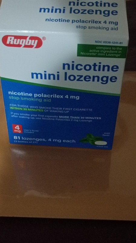 1 box of 4 mg mint nicotine mini lozenges 3 bottles 81 lozenges stop smoking aid