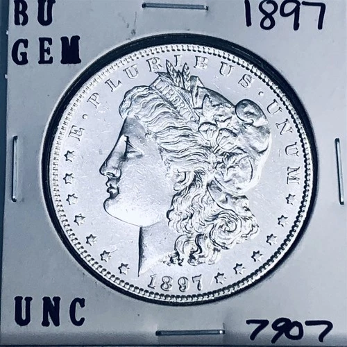1897 BU GEM MORGAN SILVER DOLLAR UNC MS+++ U.S. MINT RARE COIN 7907
