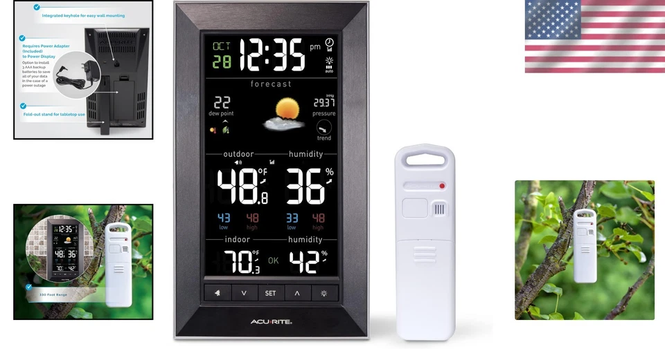 Stylish Digital Weather Station with Indoor/Outdoor Temp & Humidity Monitoring - Image 2 of 4