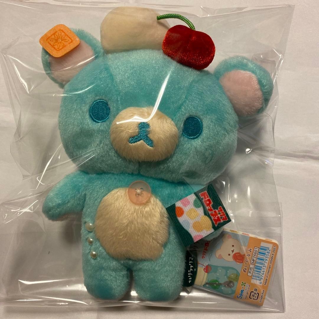 Korilakkuma Plush Toy Cafe Rilakkuma x Sakuma Drops Cream Soda collectible NEW