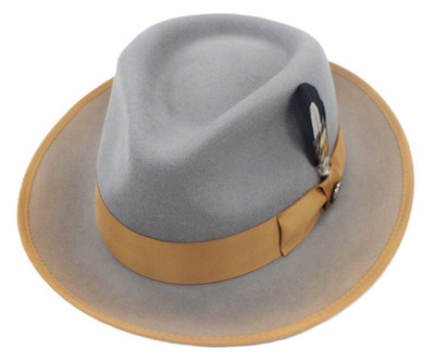 Mens Bruno Capelo Grey/Acorn  2 Tone Fedora New Yorker Collection NY-497