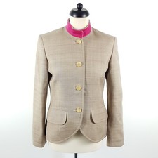 Stajan 100% Silk Janker Womens Size 38 M Gray Pink Trachten Jacket Blazer