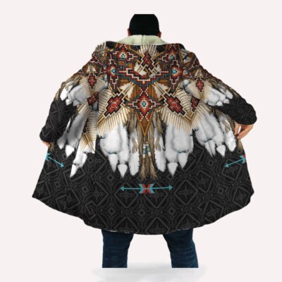 Demonstrate Strength Native American 3D All Over Printed Hooded Cloak Coat