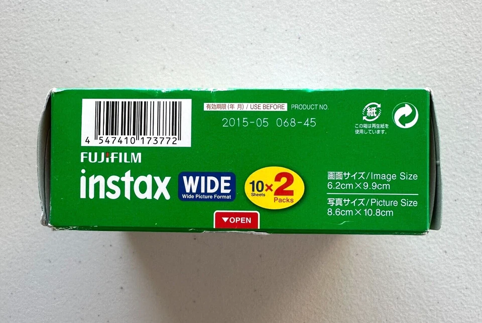 Película instantánea ancha Fujifilm Instax paquetes de 10x2 EXP 2015 nueva sellada Foto 3 de 3