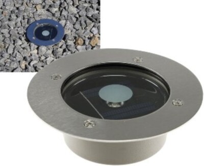 ChiliTec Solar LED Bodenstrahler Boden Einbau Strahler rund ØxH 12x4cm IP44 Ed