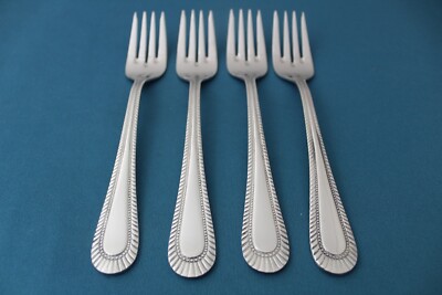 4 Salad Forks Wallace WICKHAM Glossy Full Bead China 7 1/8''