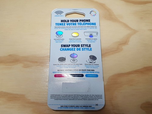 Metallic Diamond Popsockets Rose Gold Phone Holder PopGrip has a swappable top - Picture 5 of 5