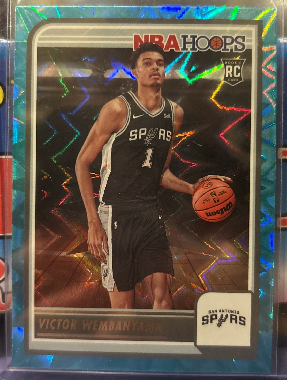 2023-24 Nba Hoops Teal Explosion Parallel Victor Wembanyama #277 RC!