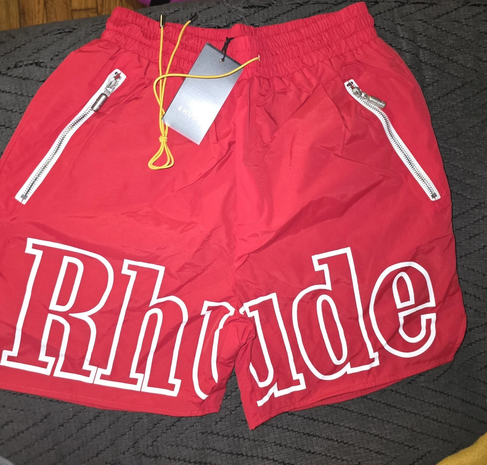 Rhude Logo Shorts Red