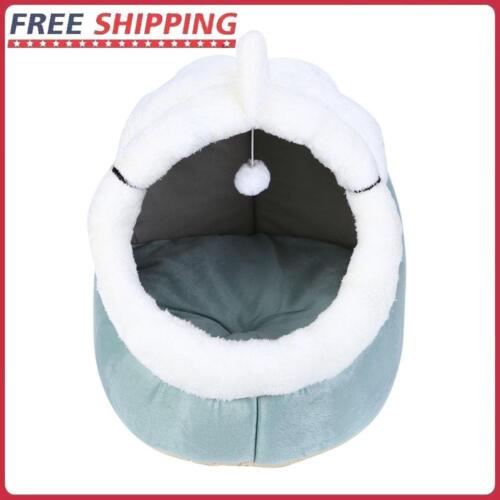 Enclosed Cat Bed Anti-skid House Winter Warm Small Dog Basket Cozy (Green L) - Bild 1 von 11